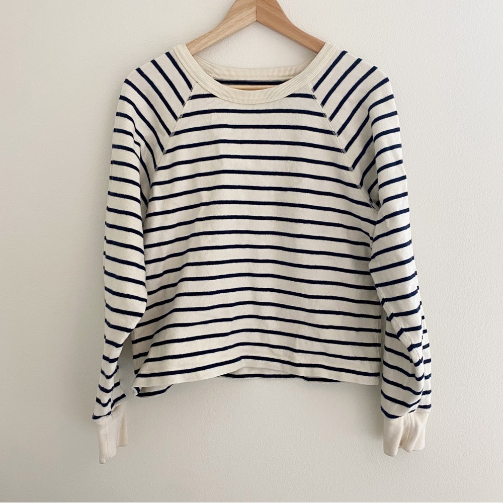 Madewell Luxe Raglan Sweatshirt in Stripe